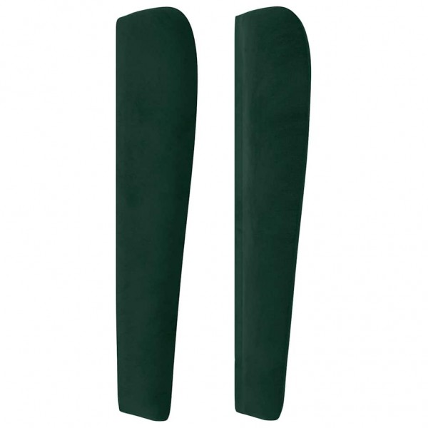 Cabeceira cama c/ abas veludo 103x23x118/128 cm verde-escuro M 4