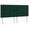 Cabeceros 4 unidades de terciopelo verde oscuro 100x7x78/88 cm 2