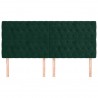 Cabeceros 4 unidades de terciopelo verde oscuro 100x7x78/88 cm 3