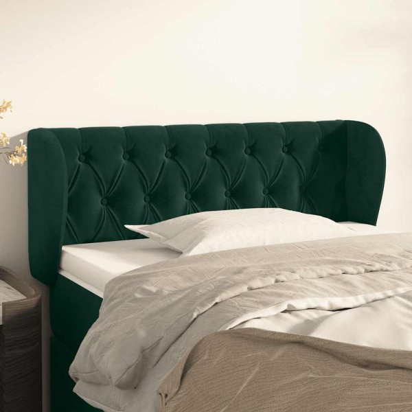 Cabecero de terciopelo verde oscuro 103x23x78/88 cm D