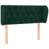 Cabeceira de cama c/ abas veludo 103x23x78/88cm verde-escuro 2