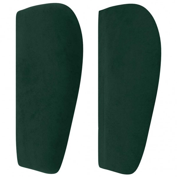 Cabeceira de cama c/ abas veludo 103x23x78/88cm verde-escuro M 4
