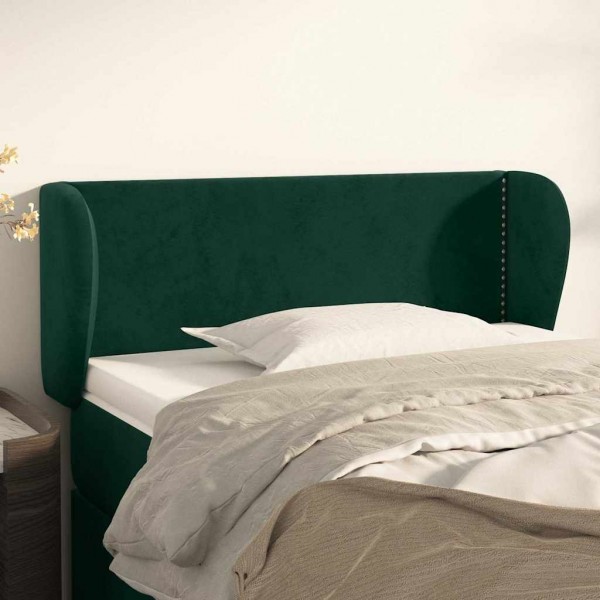 Cabecero de terciopelo verde oscuro 93x23x78/88 cm D