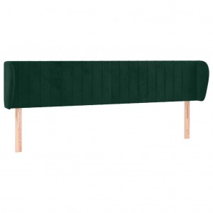 Cabecero de terciopelo verde oscuro 203x23x78/88 cm H