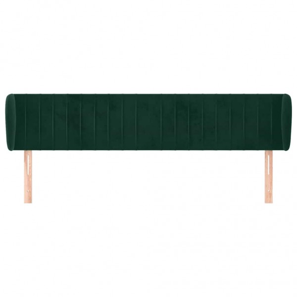 Cabecero de terciopelo verde oscuro 203x23x78/88 cm M 3