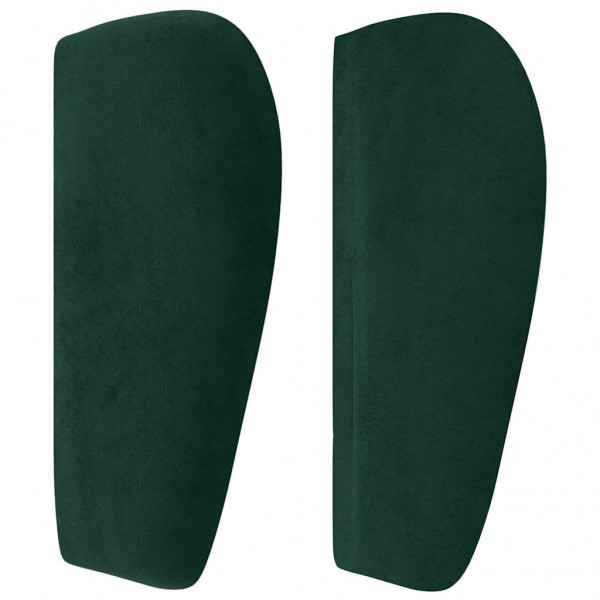 Cabeceira de cama c/ abas veludo 203x23x78/88cm verde-escuro M 4