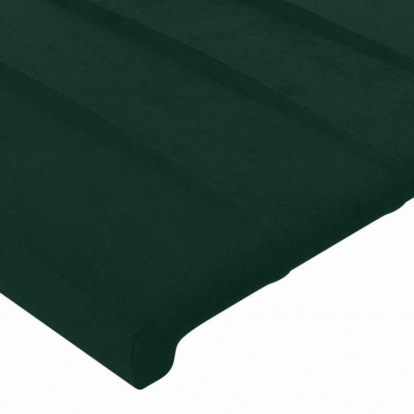 Cabecero de terciopelo verde oscuro 203x23x78/88 cm M 5