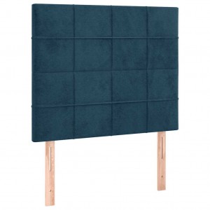 Cabeceros 2 unidades de terciopelo azul oscuro 90x5x78/88 cm H
