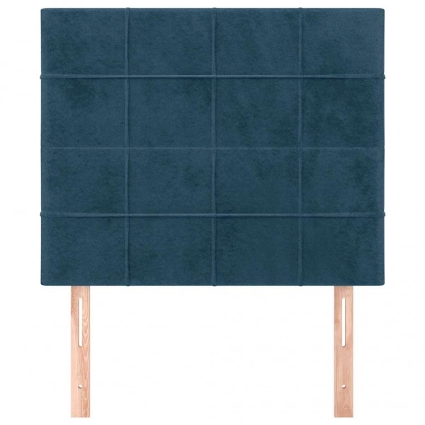 Cabeceros 2 unidades de terciopelo azul oscuro 90x5x78/88 cm M 3