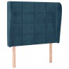 Cabecero con orejas de terciopelo azul oscuro 93x23x118/128 cm 2