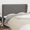 Cabeceira cama c/ abas tecido 183x23x118/128 cm cinzento-escuro 1