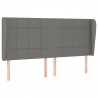 Cabeceira cama c/ abas tecido 183x23x118/128 cm cinzento-escuro 2