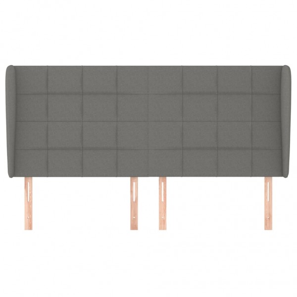 Cabeceira cama c/ abas tecido 183x23x118/128 cm cinzento-escuro M 3