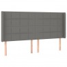 Cabecero con LED de tela gris oscuro 183x16x118/128 cm 3