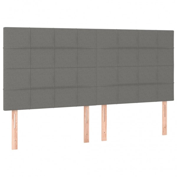 Cabecero con luces LED tela gris oscuro 180x5x118/128 cm M 4