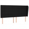 Cabeceira de cama c/ abas tecido 183x23x118/128 cm preto 2