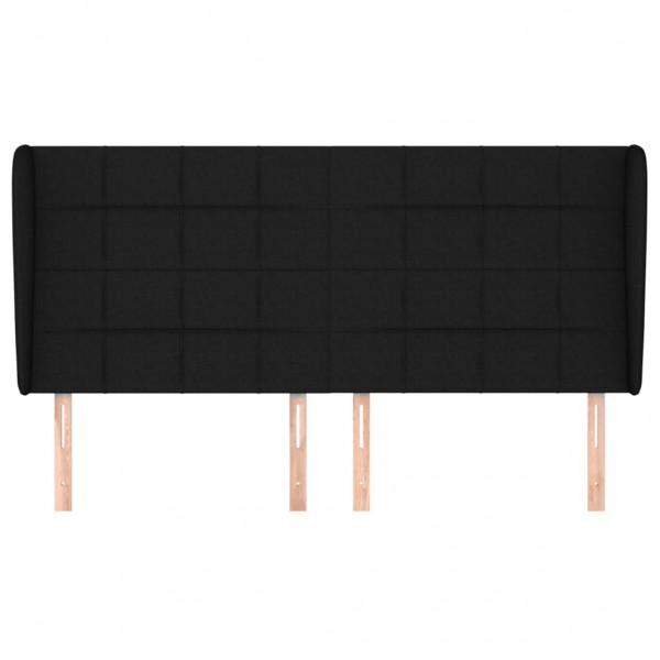 Cabeceira de cama c/ abas tecido 183x23x118/128 cm preto M 3