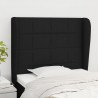 Cabecero con orejas de tela negro 93x23x118/128 cm 1