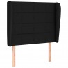 Cabecero con orejas de tela negro 93x23x118/128 cm 2