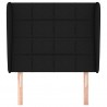 Cabeceira de cama c/ abas tecido 93x23x118/128 cm preto 3