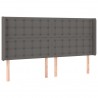 Cabecero con LED cuero sintético gris 183x16x118/128 cm 3