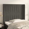 Cabecero con orejas de terciopelo gris oscuro 93x16x118/128 cm 1