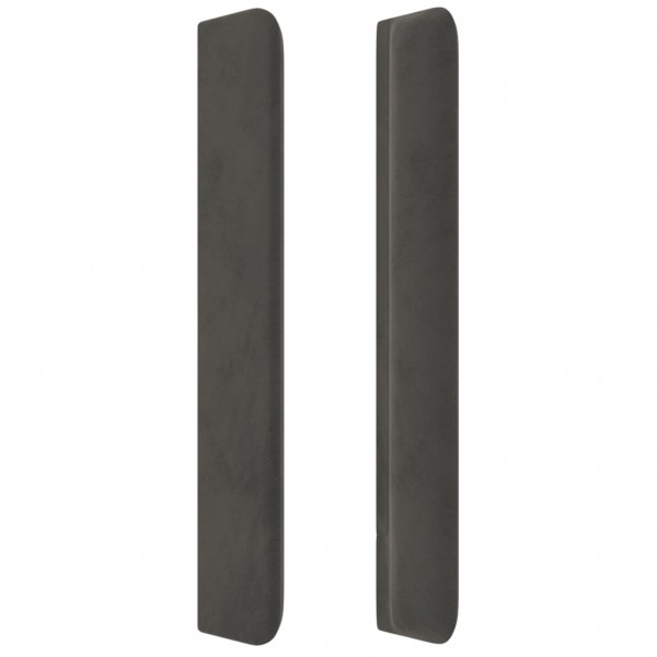Cabecero con orejas de terciopelo gris oscuro 93x16x118/128 cm M 4