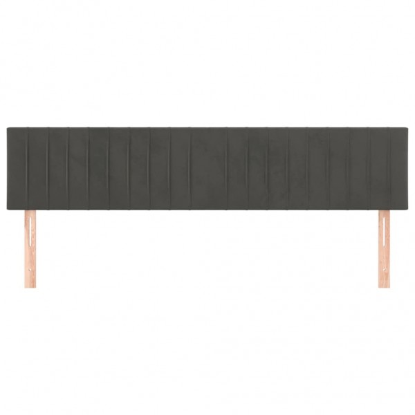 Cabeceira de cama 2 pcs veludo 90x5x78/88 cm cinzento-escuro M 3