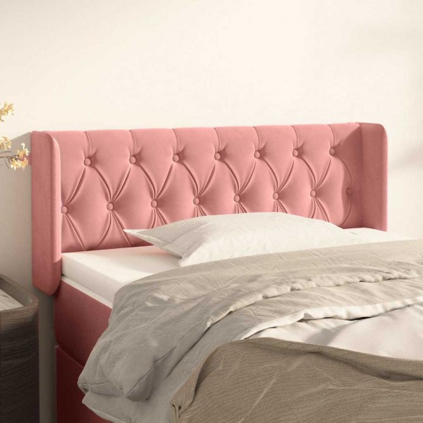 Cabecero de terciopelo rosa 93x16x78/88 cm D