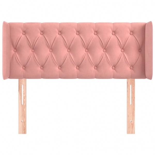 Cabecero de terciopelo rosa 93x16x78/88 cm M 3