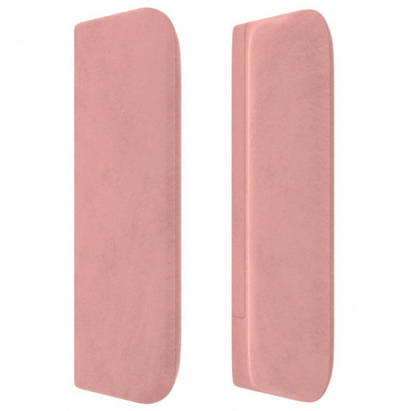 Cabeceira de cama c/ abas veludo 83x16x78/88 cm rosa M 4