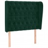 Cabeceira cama c/ abas veludo 93x23x118/128 cm verde-escuro 2