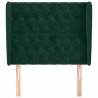 Cabeceira cama c/ abas veludo 93x23x118/128 cm verde-escuro 3