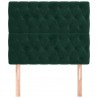 Cabeceros 2 unidades de terciopelo verde oscuro 90x7x78/88 cm 3