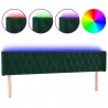 Cabecero con LED de terciopelo verde oscuro 183x16x78/88 cm 2