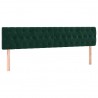 Cabeceros 2 unidades de terciopelo verde oscuro 90x7x78/88 cm 2