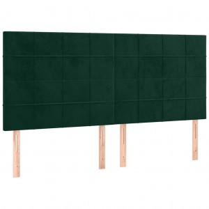 Cabeceros 4 unidades de terciopelo verde oscuro 80x5x78/88 cm H