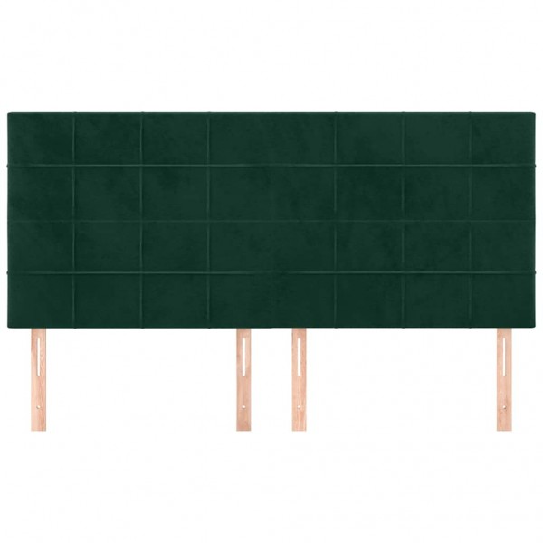 Cabeceira de cama 4 pcs veludo 80x5x78/88 cm verde-escuro M 3
