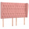 Cabeceira cama c/ abas veludo 163x23x118/128 cm rosa 2