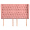 Cabeceira cama c/ abas veludo 163x23x118/128 cm rosa 3