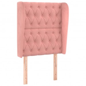 Cabecero con orejas de terciopelo rosa 83x23x118/128 cm H