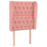 Cabeceira de cama c/ abas veludo 83x23x118/128 cm rosa 2