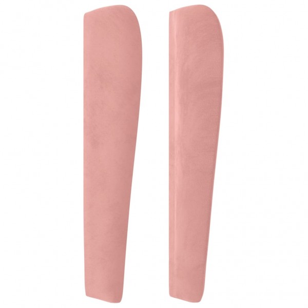 Cabecero con orejas de terciopelo rosa 83x23x118/128 cm M 4