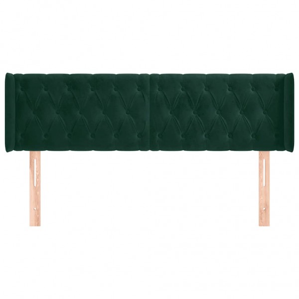 Cabecero de terciopelo verde oscuro 147x16x78/88 cm M 3