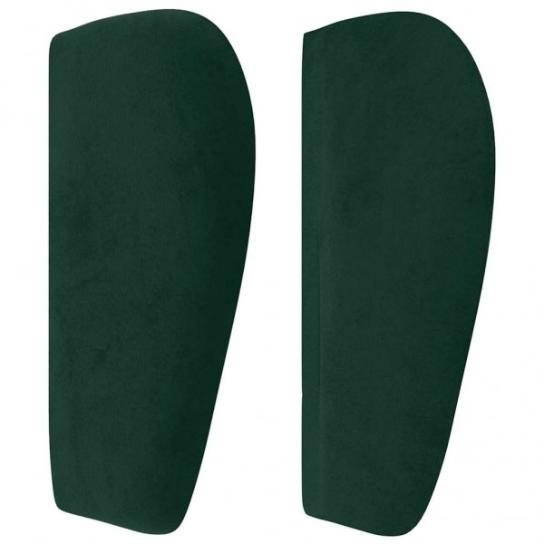 Cabeceira de cama c/ abas veludo 147x23x78/88cm verde-escuro M 4