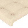 Cabeceira cama c/ LED tecido 180x5x118/128 cm crème 5