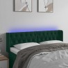 Cabecero con LED de terciopelo verde oscuro 147x16x78/88 cm 1
