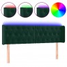 Cabecero con LED de terciopelo verde oscuro 147x16x78/88 cm 2