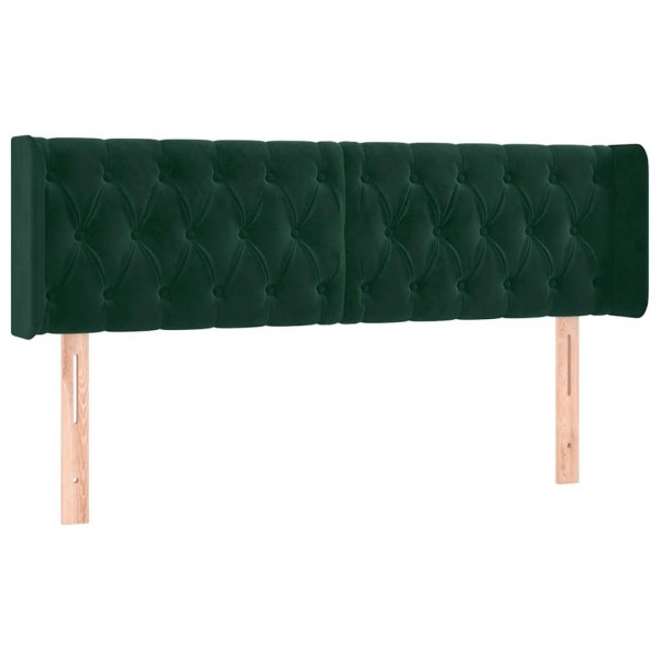 Cabecero con LED de terciopelo verde oscuro 147x16x78/88 cm M 3