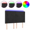 Cabecero con LED de terciopelo negro 147x16x118/128 cm 2